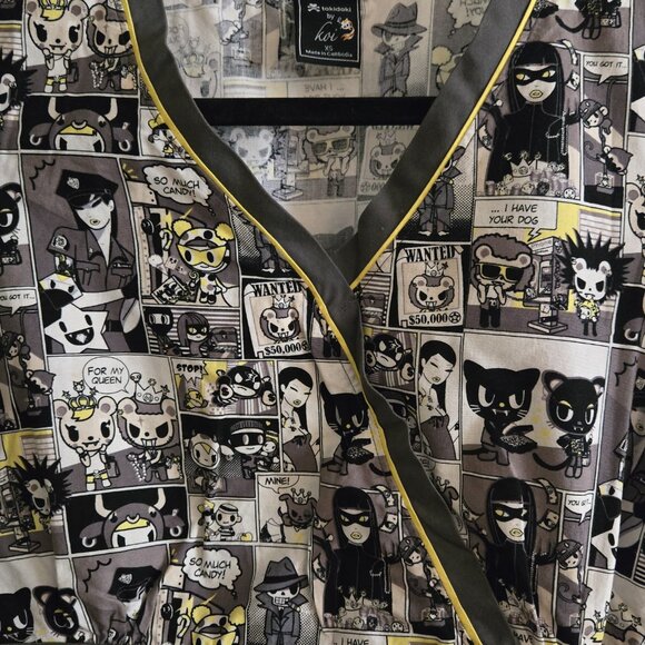 tokidoki by Koi Scrub Top Anime Bandits Comic Style - Picture 2 of 5